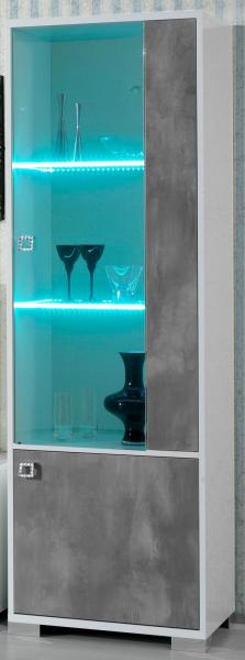 Product photograph of Stella White Italian 1 Door Vitrine from Choice Furniture Superstore.
